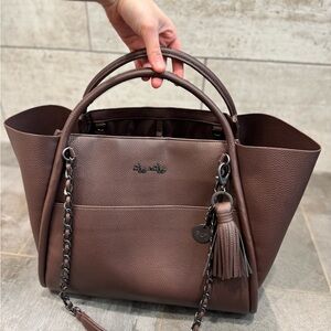 Itzy Ritzy Espresso Leather Tote